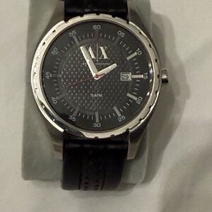 A/X Armani Exchange Black and Silver Men's Watch